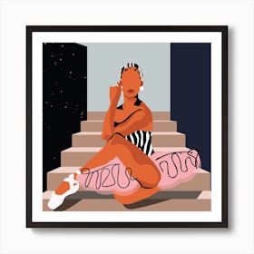 Ballet Noir Square Art Print