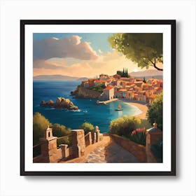 Mediterranean Village Art Print