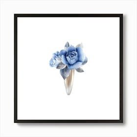 Watercolor Blue Floral 1 Art Print