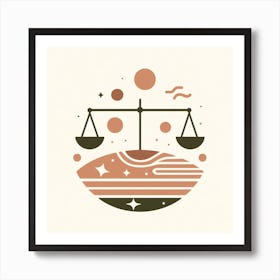 Libra Zodiac Sign minimalist 2 Art Print