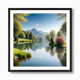 Lake In The Mountains 11 Art Print