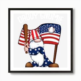 Hot Trend Basketball Daddy Gnome 4th Of July American Art Print