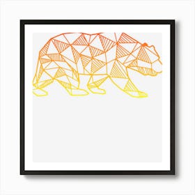 Geometric Bear Retro Wild Alaska Mountain Animal Art Print