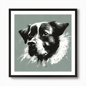 Illustration grunge dog 1 Art Print