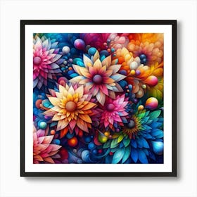 Colorful Flowers 8 Art Print