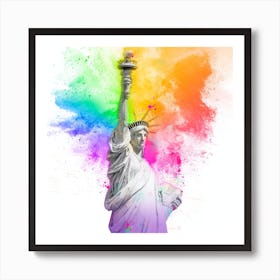 Rainbow Colored Statue Of Liberty Art Print