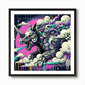 Psychedelic Rhino Art Print