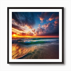 Sunset On The Beach 864 Art Print