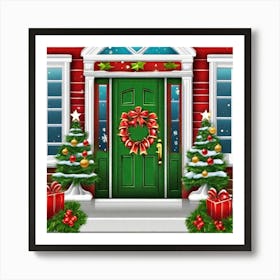 Christmas Door 9 Art Print