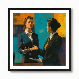 Two Women Talking Art Print