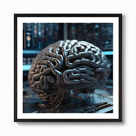 Brain On A Computer 14 Art Print