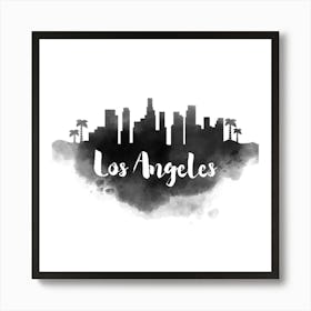 Watercolor Los Angeles Skyline Art Print