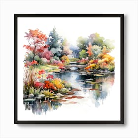 Watercolor Landscape Painting 25 Art Print