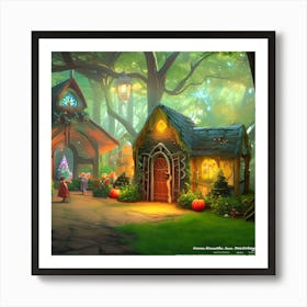 Fairytale House In The Forest Art Print