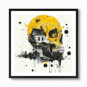 Skull And House 1 Art Print