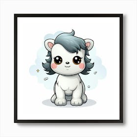 Cute Kawaii Dog Art Print