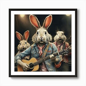 Rabbits On Stage Art Print