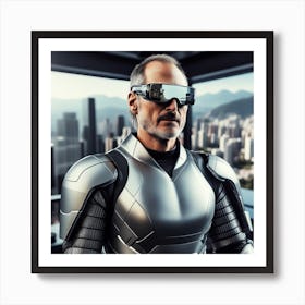 Futuristic Man In Futuristic Suit 55 Art Print