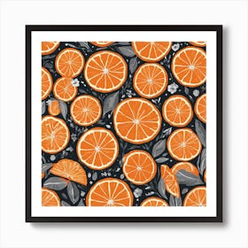 Orange Slices Seamless Pattern Art Print