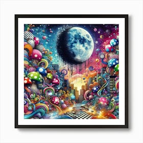 Psychedelic City 8 Art Print