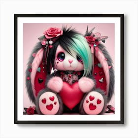 Valentine Floppy Eared Bunny Art Print