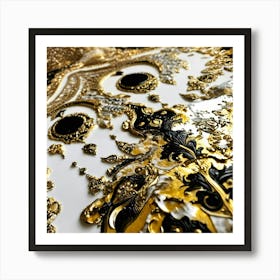+Gold Colors Mixed With White And Black+This Is Al Art Print