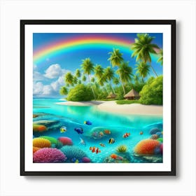 Rainbow Over The Ocean 1 Art Print