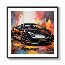 Lamborghini Oil Painting Art Art Print