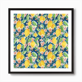 Watercolour Citrus Art Print