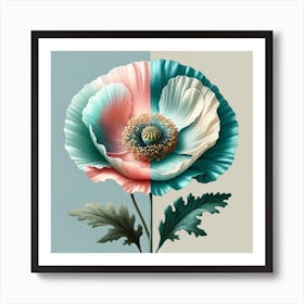 Title: "Spectrum of Elegance: Multicolored Poppy Artwork"Description: "Discover 'Spectrum of Elegance,' a captivating poppy flower artwork, featuring a kaleidoscope of colors including metallic red, bold blue, and vibrant green. Perfect for modern home decor, this piece embodies minimalist beauty and color symbolism, ideal for art enthusiasts and interior designers seeking unique floral prints Art Print