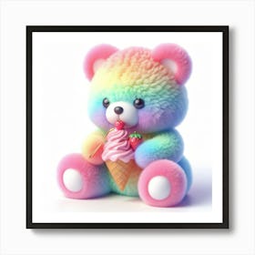 Rainbow Teddy Bear 9 Art Print