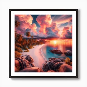 Sunset On The Beach 3 Art Print