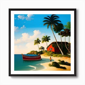 Boat On The Beach 2 Art Print