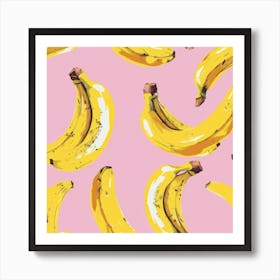 Bananas On Pink Background 4 Art Print