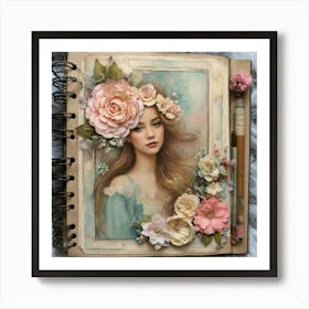 Girl With Flowers 4 Art Print