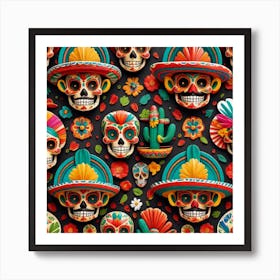 Mexican Skulls 7 Art Print