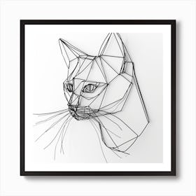 Wire Sculpture Cat Art Print