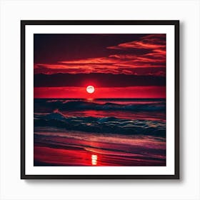 Sunset On The Beach 826 Art Print