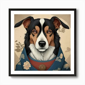 Dog In Kimono Art Print