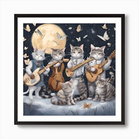 Band Of Cats Art Print