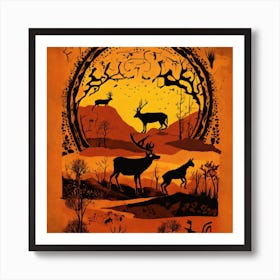 Deer In The Forest Art Print