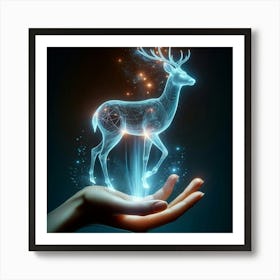 Holographic Deer Spirit Art Print