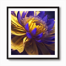 Blue And Yellow Flower Art Print