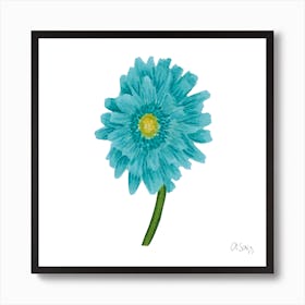 Turquoise Gerbera Art Print