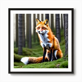 Red Fox In The Forest 4 Art Print