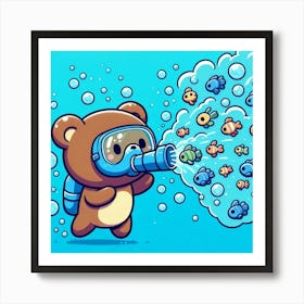 Teddy Bear Underwater Art Print