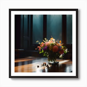 Bouquet Of Flowers On A Table Art Print