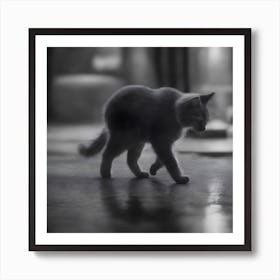 A Black And White Homeless Little Kitten 2 Art Print