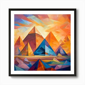 Pyramids At Sunset Art Print