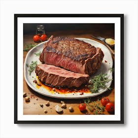 Steak On A Plate Art Print